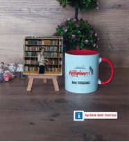 Kütüphaneci Fotoğraflı Dekoratif Taş, Kupa Bardak Beyaz Hediye (Model 2)