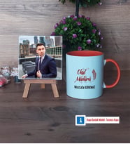 Okul Müdürü Fotoğraflı Dekoratif Taş, Kupa Bardak Beyaz Hediye Öğretmenler Günü Hediyesi (Model 13)
