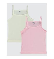 Civil Girls Kız Çocuk 2'li Atlet Set 2-10 Yaş Ekru-Pembe (Ekru-Pembe)