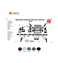 Meriç® Volkwagen Crafter Ön Torpido Kaplama Maun 51 Parça 2006-2019 (Piano Black)