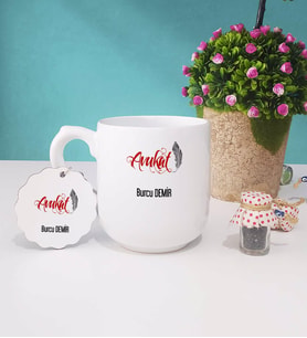 Avukat Kupa Bardak ve Anahtarlık İsme Özel Hediye (Beyaz-Krem)