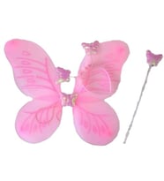 Kelebek Kanat Seti, 3 Parça, Fuşya-Pembe-Sarı-Kırmızı (Pembe)