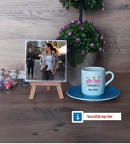 Beden Eğitimi Öğretmeni Fotoğraflı Dekoratif Taş, Ahşap Altlıklı Türk Kahvesi Fincanı Hediye (Model 5)