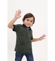 Toontoy Erkek Çocuk Desenli Tişört (Haki)