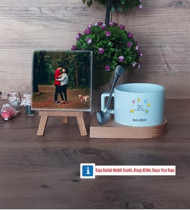 Doğum Günü Hediyesi Fotoğraflı Dekoratif Taş, Kupa Bardak Beyaz Hediye (Model 8)