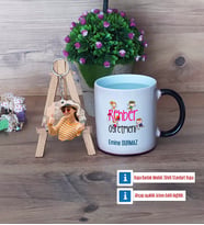 Rehber Öğretmeni Kupa Bardak Beyaz ve Fotoğraflı Ahşap Anahtarlık Hediye (Model 9)
