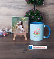 Flamingo Fotoğraflı Dekoratif Taş, Kupa Bardak Beyaz HediyeArkadaşa Doğum Günü Hediyesi (Model 4)
