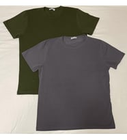 Erkek Slim Fit Dar Kesim Bisiklet Yaka Kısa Kol Pamuklu 2'li Tişört Paketi (Yeşil-Grı)