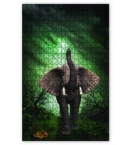 Cakapuzzle Fil Tavşan Orman Fantezi Puzzle Yapboz MDF (Ahşap) (1000 Parça)