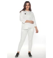 Cotton 1. Kalite Büyük Beden Özel Tasarım Eşofman Takımı (Beyaz)