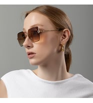 Polo Air Kristal Kare Kadın Güneş Gözlüğü (Kahverengi)
