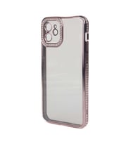 Apple iPhone 12 Kılıf Kamera Korumalı Taşlı Zore Mina Kılıf (Rose)