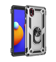 Samsung Galaxy A01 Core Uyumlu Kılıf Standlı Manyetik Yüzüklü Military Magnetic Ring Polycarbonate and TPU Case (Gri)