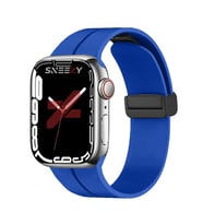Apple Watch 38mm 40mm 41mm Seri 1 2 3 4 5 6 7 8 Se Uyumlu Coastal Manyetik Tokalı Silikon Kordon (Mavi)