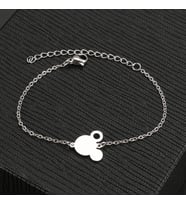 Kişiye Özel 925 Ayar Gümüş Mickey Mouse Bileklik (Gümüş)