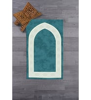 EVDEYA Dijital Baskılı Yıkanabilir Sade Şık Namazlık Seccade 70x130 Cm, Seccade-10-gri, (Mavi)