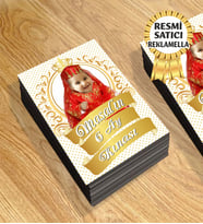 6 Ay Kınası Temalı Kişiye Özel Resimli Doğum Günü Magneti  8x6 Cm 10 Adet (Beyaz)