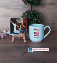 Arkadaşa Hediye Fotoğraflı Dekoratif Taş, Kupa Bardak Beyaz Hediye (Model 5)