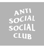 Anti Social Club Araba Sticker siyah 13x16 CM (Beyaz)