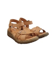Pierre Cardin Deri Anatomik Bayan Sandalet Ayakkabı (Taba)