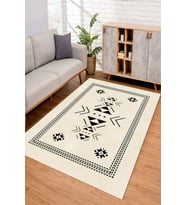 Dijital Kaymaz Taban Yıkanabilir Renkli Salon Halısı Mutfak Halısı Yolluk ND-SD-858 (Krem)