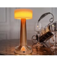 Yaratıcı Masa Lambası Retro Şarj Edilebilir Dokunmatik Led Odası Bar Restoran Sehpa Dekoratif Lamba (Rose)