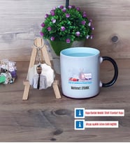 Fen ve Teknoloji Öğretmeni Kupa Bardak Beyaz ve Fotoğraflı Ahşap Anahtarlık Hediye (Model 9)