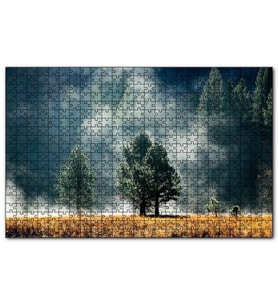 Cakapuzzle Sarı Çayırlar, Sık Orman ve Sisler Puzzle Yapboz MDF (Ahşap) (1000 Parça)