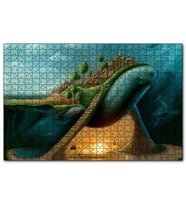 Cakapuzzle Dev Balinanın Sırtındaki Şehir  Puzzle Yapboz MDF (Ahşap) (500 Parça)