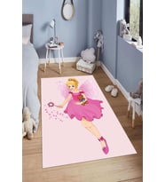 Dijital Baskılı Kaymaz Taban Yıkanabilir Kolay Temizlenir Modern Çocuk Odası Halısı NDÇ-SD-91 (Pembe)