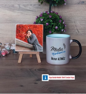 Müdür Yardımcısı Fotoğraflı Dekoratif Taş, Kupa Bardak Beyaz Hediye Öğretmenler Günü Hediyesi (Model 9)