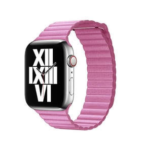 Apple Watch 40mm KRD-09 Mıknatıslı Deri Kordon (Pembe)