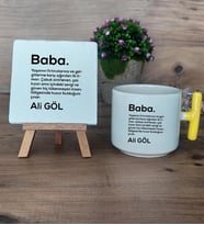 Baba Hediye Seti Kupa Bardak T Kulplu ve Dekoratif Taş Babaya Babalar Günü Hediyesi (Model 5)