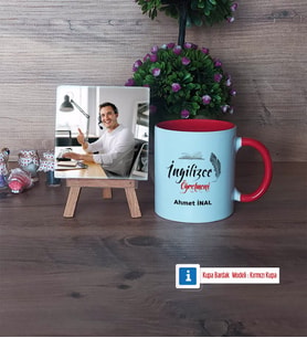 İngilizce Öğretmeni Fotoğraflı Dekoratif Taş, Kupa Bardak Beyaz Hediye (Model 2)