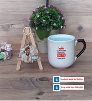 Enişteye Hediye Kupa Bardak Beyaz ve Fotoğraflı Ahşap Anahtarlık HediyeEnişteye Doğum Günü Hediyesi (Model 10)