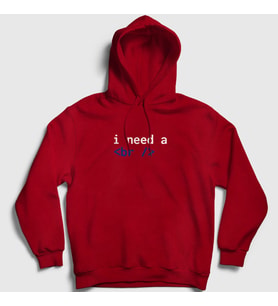 Presmono Unisex Gri Need A Break Html Developer Yazılımcı Kapüşonlu Sweatshirt 361560tt (Kırmızı)
