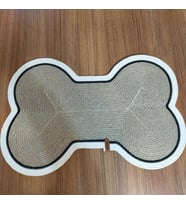 Köpek Evcil Hayvan Mama Paspası / Hasır Kedi Köpek Kemik Şekli Mama Altlığı (Natural)