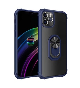 iPhone 12 Pro Max Kılıf Mola Kenar Köşe ve Yüzük Kısımları Renkli (Lacivert)