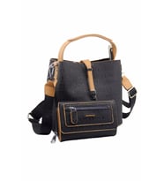 Just Polo Kilit Detaylı Kadın Kartlık ve Omuz Çanta Kombini PBU4002-1006 (Taba - Siyah)