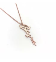 Gümüş ince el yazısı kolye  (Rose)
