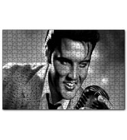 Cakapuzzle Elvis Presley Siyah Beyaz Çizim  Puzzle Yapboz MDF (Ahşap) (1000 Parça)