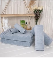 %100 Pamuk 6 Parça Microcotton Mutfak Havlusu / El & Yüz Havlusu / Banyo Havlusu Seti Hürsan Saphir (06)