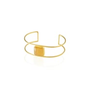 Kadir Jewellery 22 Ayar Altın Kaplama Zirkon Taşlı Ayarlanabilir Vintage Bilezik (Sarı)