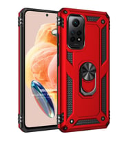 Microsonic Xiaomi Redmi Note 12 Pro 4G Kılıf Military Ring Holder Siyah (Kırmızı)