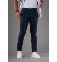 REGULAR FİT LİKRALI PAMUKLU ERKEK KOT PANTOLON (Lacivert)
