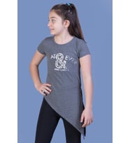 Toontoy Kız Çocuk T-Shirt What Baskı  (Antrasit Melanj)