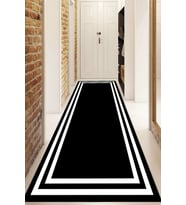 Dijital Baskılı Kaymaz Taban Yıkanabilir Modern Yolluk Ve Koridor Halısı NDU-HT-527 (Siyah)