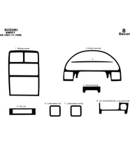 Meriç® Suzuki Swift Ön Torpido Kaplama Maun 8 Parça 1991-1996 (Piano Black)