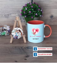 Anneler Günü Hediyesi Kupa Bardak Beyaz ve Fotoğraflı Ahşap Anahtarlık Hediye (Model 13)