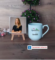Bankacıya Hediye Fotoğraflı Dekoratif Taş, Kupa Bardak Beyaz Hediye (Model 5)